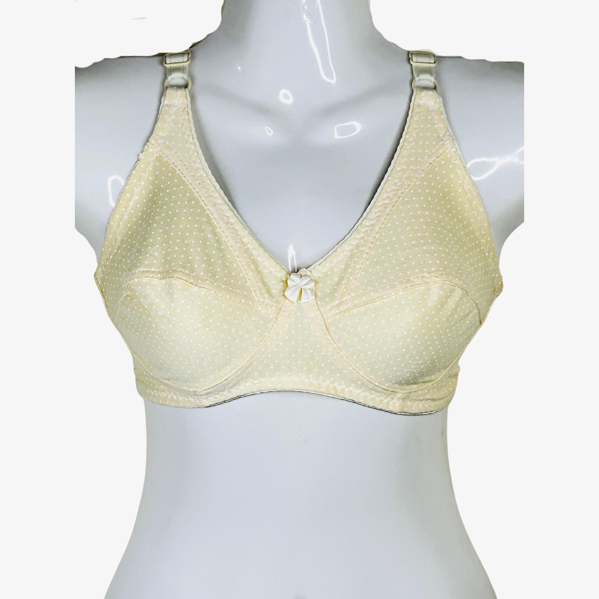 FEMINIQUE Dotted Jersey Bra for Women - Soft, Breathable & Comfortable Everyday Wear-BEIGE