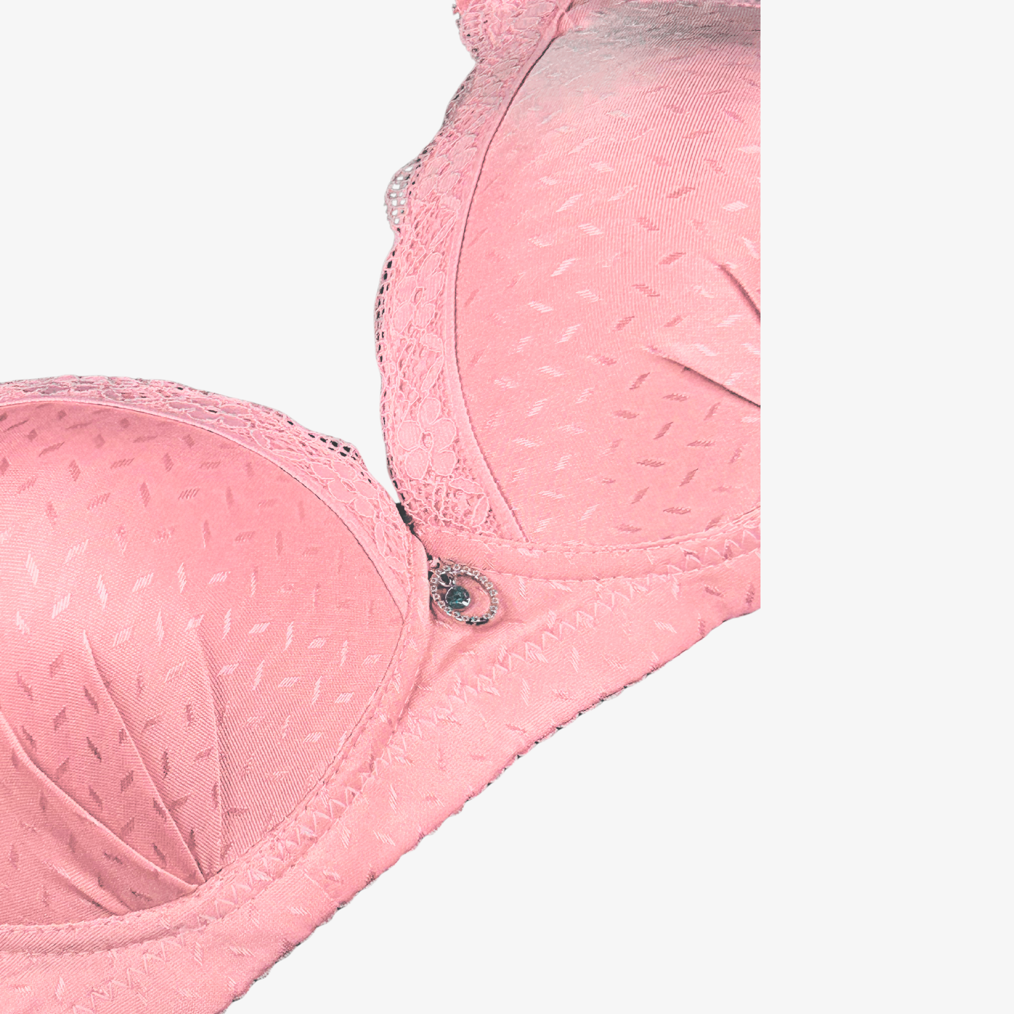 FEMINIQUE DOUBLE PADDED WIRE-FREE 3/4TH COVERAGE SLIGHTLY LACED BRA- PINK, BLACK